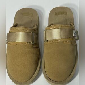 Tan Suede Slide Sandals, SUICORE size 5 like new without box unisex